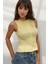 Kadın Dokulu Yuvarlak Yaka Esnek Üst Yellow 2