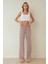 Kadın Rahat Kesim Desenli Pantolon Pink 4