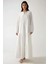 Kadın Brode Uzun Kollu Modest Elbise White 1
