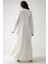 Kadın Brode Uzun Kollu Modest Elbise White 4
