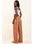 Kadın Wide Leg Çizgi Desenli Rahat Kesim Pantolon Orange 5