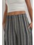 Kadın Wide Leg Çizgi Desenli Rahat Kesim Pantolon Black 3