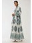 Kadın Baskılı Uzun Kol Viskon Modest Elbise Grey 4