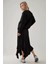 Kadın Dantelli Drapeli Asimetrik Maxi Etek Siyah 2