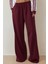 Kadın Lastikli Bel ve Geniş Paça Örme Pantolon Red 1