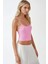 Kadın Fitted Crew Yaka Basic Tank Top Pink 5