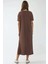 Kadın Rahat Kesim Modal Midi Elbise Brown 5