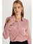 Kadın Slim Fit Dar Kesim Uzun Kollu klasik Yaka Gül Kurusu Gömlek 1