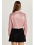 Kadın Slim Fit Dar Kesim Uzun Kollu klasik Yaka Gül Kurusu Gömlek 5