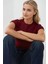 Kadın Slim Fit Pamuklu Kısa Kol Basic Tişört Red 4