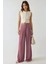 Kadın Plise Wide Leg Palazzo Pantolon Brown 2