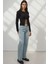 Kadın Straight Fit Jeans Açık Mavi Denim 5