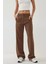 Kadın Straight Leg Dokuma Pantolon Brown 1