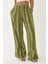 Kadın Wide Leg Çizgi Desenli Rahat Kesim Pantolon Green 3