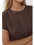 Kadın Soft Touch Modal Basic Tişört Brown 3