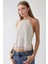 Kadın Halter Yaka Dokulu Fitted Üst White 2