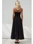 Kadın Straplez Maxi Elbise Black 3