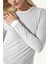 Kadın Bisiklet Yaka Uzun Kol Örme Bluz Açık Gri 2