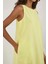 Kadın Mixray Collection Bisiklet yaka, kolsuz A-Form Maxi Elbise Limon Sarısı 2