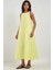 Kadın Mixray Collection Bisiklet yaka, kolsuz A-Form Maxi Elbise Limon Sarısı 5