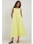 Kadın Mixray Collection Bisiklet yaka, kolsuz A-Form Maxi Elbise Limon Sarısı 6