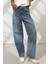 Kadın Baggy Fit Denim Jeans Orta Mavi Denim 1