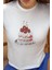 Kadın Baskı Detaylı Regular Fit Bisiklet Yakalı %100 Pamuklu Crop T-shirt Red 2