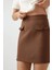 Kadın Pika Collection Cep Detaylı Mini Etek Kestane Kahvesi 4