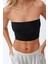 Kadın Slim Fit Straplez Kısa Üst Siyah 5