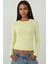 Kadın Uzun Kollu Yuvarlak Yaka Esnek Üst Yellow 1