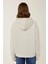 Kadın Rahat Fit Fermuarlı Kapüşonlu Hoodie Natural 6