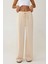 Kadın Yüksek Bel Rahat Kesim Pantolon Bej Doğal 1