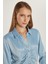 Kadın Slim Fit Dar Kesim Uzun Kollu Klasik Yaka Mavi Gömlek 2