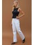 Kadın Yüksek Bel Straight Fit Jeans White 2