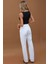 Kadın Yüksek Bel Straight Fit Jeans White 3