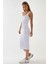 Kadın Askılı Bodycon Midi Örme Elbise White 5