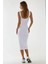 Kadın Askılı Bodycon Midi Örme Elbise White 6