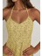 Kadın Çiçek Desenli Mini Elbise Yellow 7