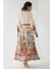 Kadın Baskılı Uzun Kol Kemerli Modest Elbise White 7