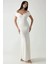 Kadın Kalp Yaka Maxi Elbise White 4