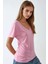 Kadın Soft Touch V Yaka Kısa Kollu Modal Karışımlı Tişört Busem Collection Karanfil Pembesi 1