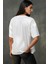Kadın Kadın %100 Pamuk Bisiklet Yaka Oversize Beyaz Baskılı T-Shirt Yellow 7