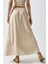 Kadın Yüksek Bel Dokulu Uzun Etek Natural 4
