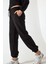 Kadın Elastik Bel Uzun Jogger Eşofman Altı Black 4
