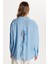 Kadın Regular Fit Uzun Kollu Sırt Bağlama Detaylı Mavi Gömlek 5