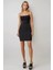 Kadın Kare Yaka Bodycon Sandy Mini Elbise Siyah 2