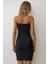 Kadın Kare Yaka Bodycon Sandy Mini Elbise Siyah 7