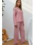 Kadın Çizgili Pamuklu Pijama Takımı Red 6