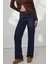 Kadın Straight Fit Jeans Koyu Mavi Denim 6
