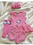 Pembe Ribana Bebek-Çocuk Şort Bluz Bandana Hello Kity Keçeli Çorap Set 6-36 Ay 1